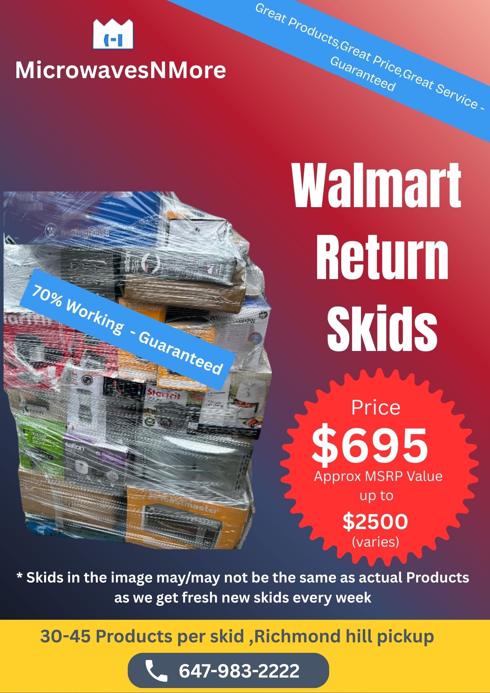 70% working appliance pallet flyer